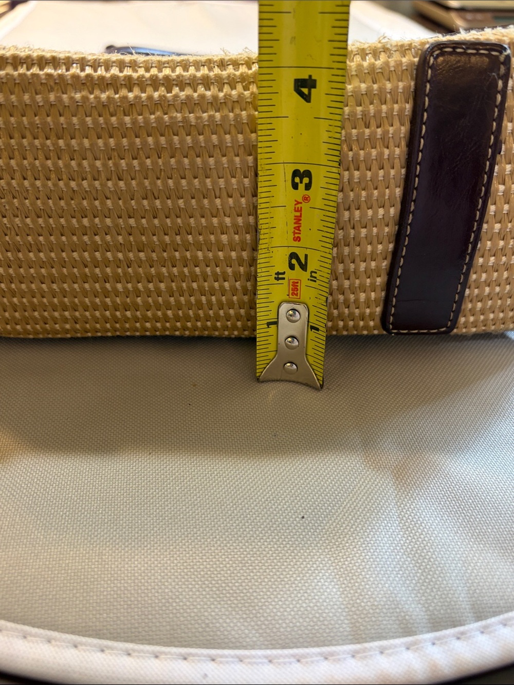 Gianni Bernini Tan Woven Shoulder Bag with Brown Trim - Picture 8 of 13